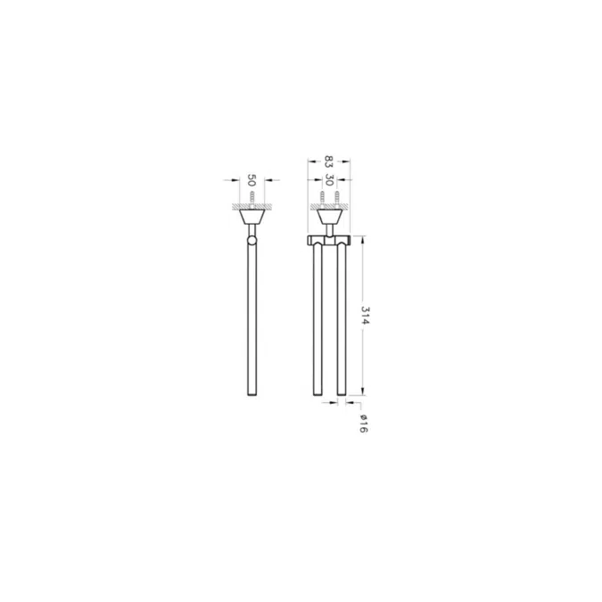 Towel Holder - Double Swiveling - Matrix Series - VitrA