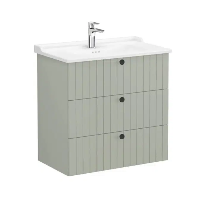 BIM objects - Free download! Washbasin Unit - 80cm - 3 Drawers - Root ...