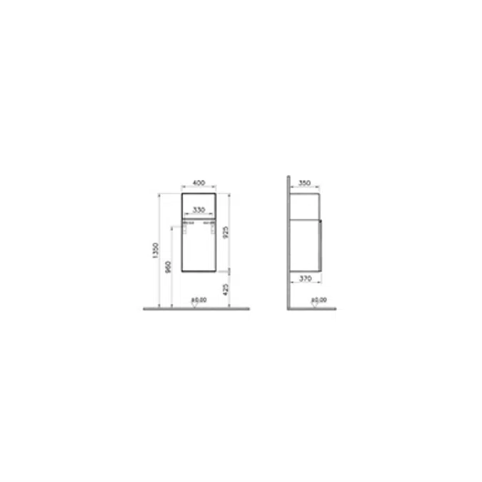 Tall Unit - With Glass Cube - 40cm - Memoria Series - VitrA