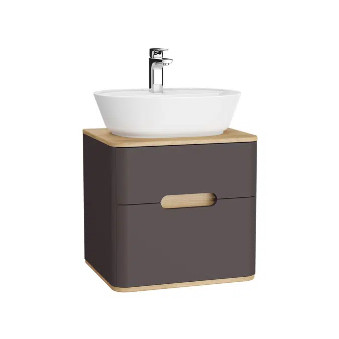 Washbasin Unit - 65cm - With Vanity - With 2 Drawer - Without Legs - Sento Series - VitrA