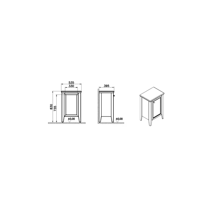 Mid Unit - 55cm - Right - Valarte Neo Series - VitrA