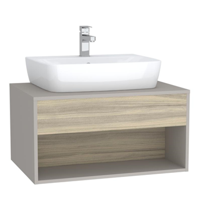 afbeelding voor Washbasin Unit - 80cm - Hotel Unit - For Countertop Basins - With 53cm Depth - With U-cut - İntegra Series - VitrA