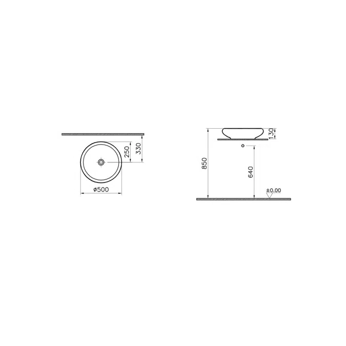 Wash Basin - 50cm - Bowl - İstanbul Series - VitrA