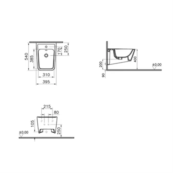Bidet - Wall Mounted Bidet - Equal Series - VitrA