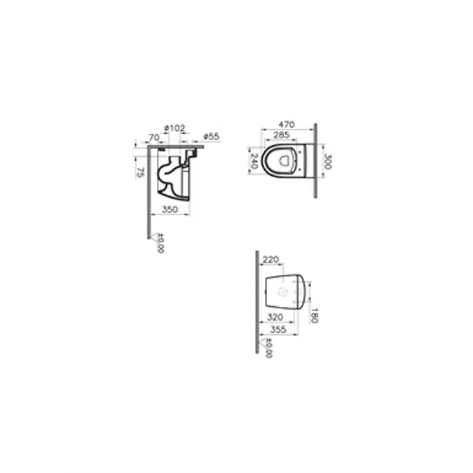 WC Pan - Wall Hung - Smooth Flush - 47cm - Sento Kids Series - VitrA