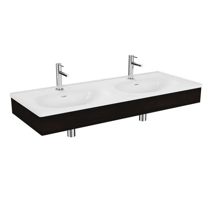 Washbasin Unit - 130cm - With Double White Washbasin - Equal Series - VitrA