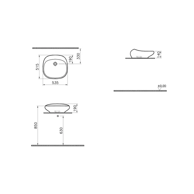Wash Basin - 54cm - Bowl - İstanbul Series - VitrA