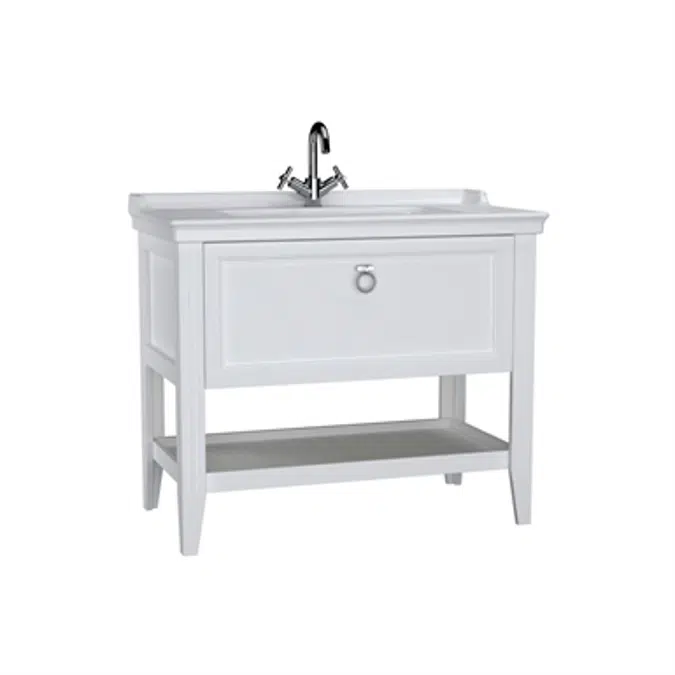 Washbasin Unit - 100cm - With Drawer - With Vanity Washbasin - One Faucet Hole - Valarte Series - VitrA