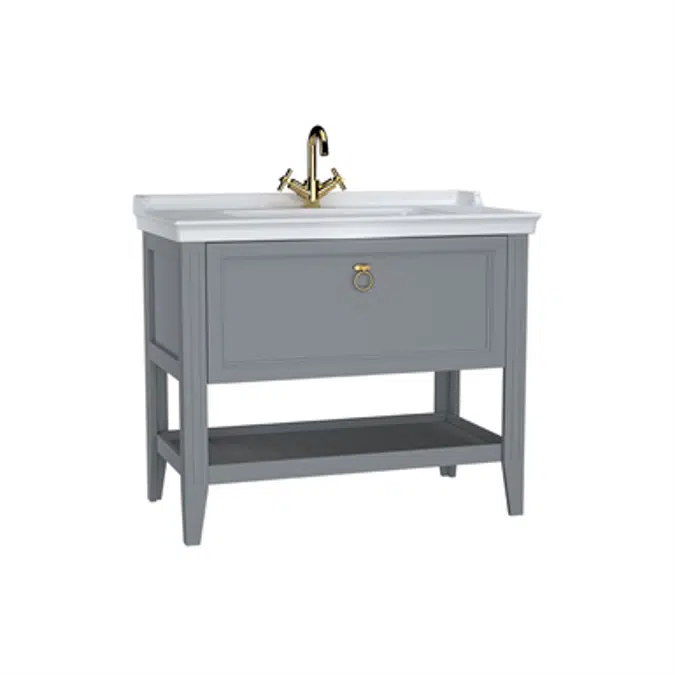 Washbasin Unit - 100cm - With Drawer - With Vanity Washbasin - One Faucet Hole - Valarte Series - VitrA