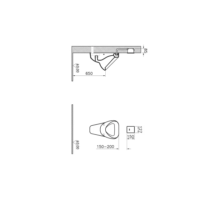 Urinal Flush Valve - Contactless - With Battery - 1L - Universal Series - Vitra