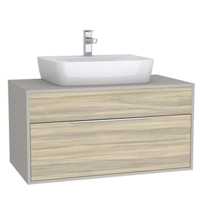 Washbasin Unit - 100cm - With 1 drawer - For Countertop Basins - With 53cm Depth - İntegra Series - VitrA için görüntü