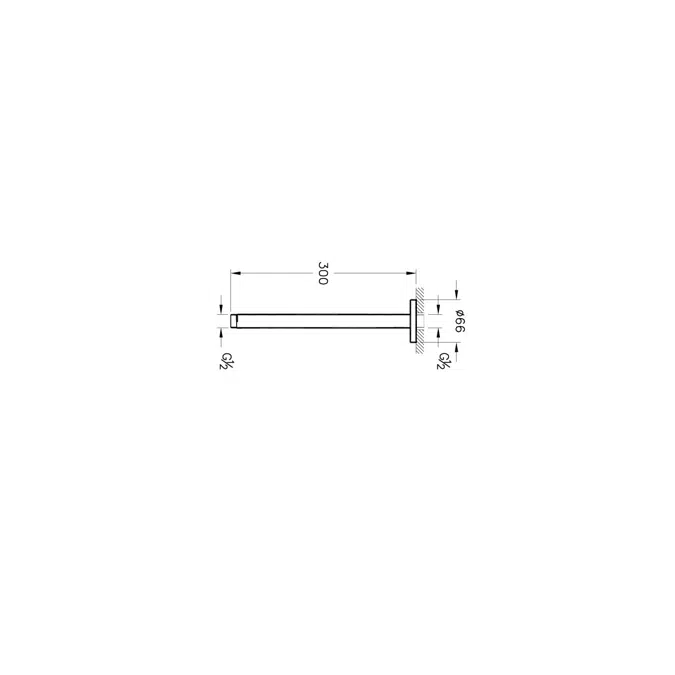 Shower Head Connection Pipe - From Ceiling - Long - Shower System - VitrA