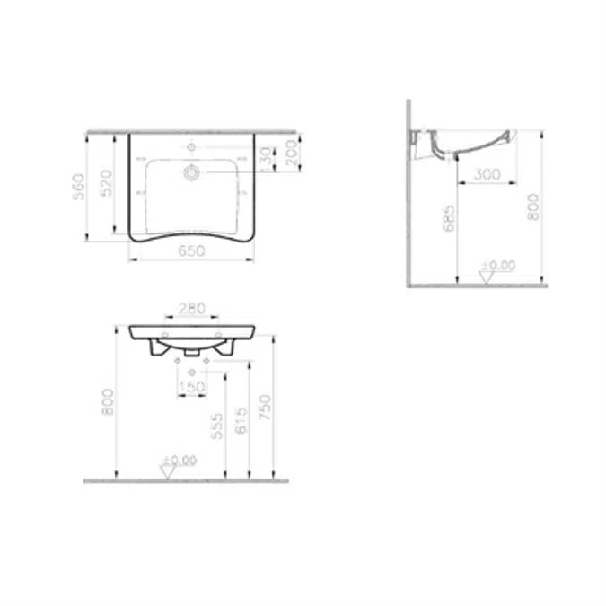 Wash Basin - Special Needs Basin - 65cm - S20 Series - VitrA