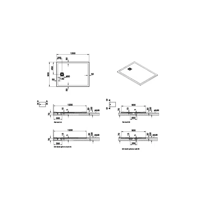 ShowerTray-120x090cm-VitrA-VStoneSeries
