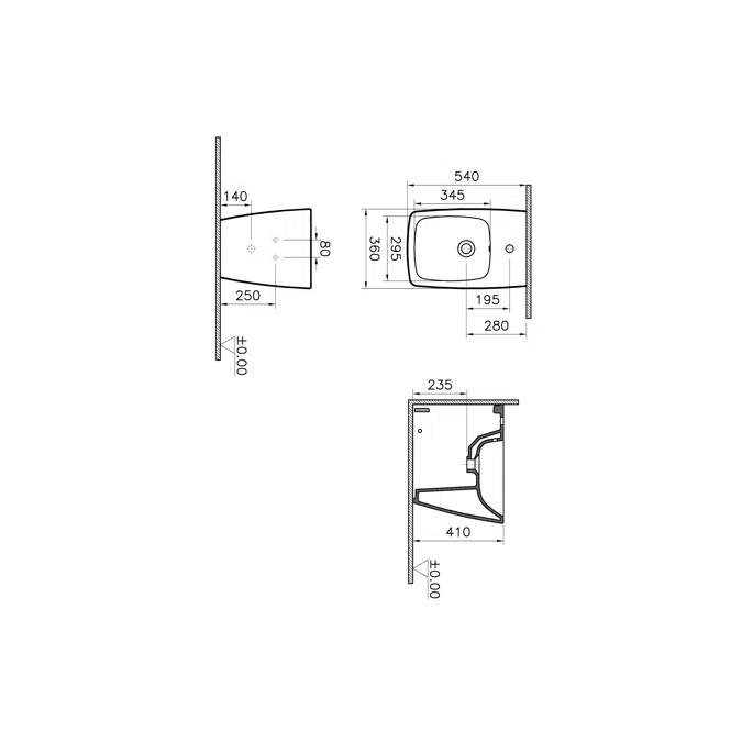 Bidet - Floor Standing - 54cm - Metropole Series - VitrA