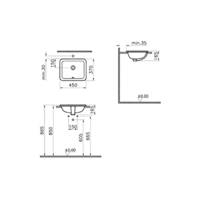 Wash Basin - Countertop - 45cm - S20 Series - VitrA