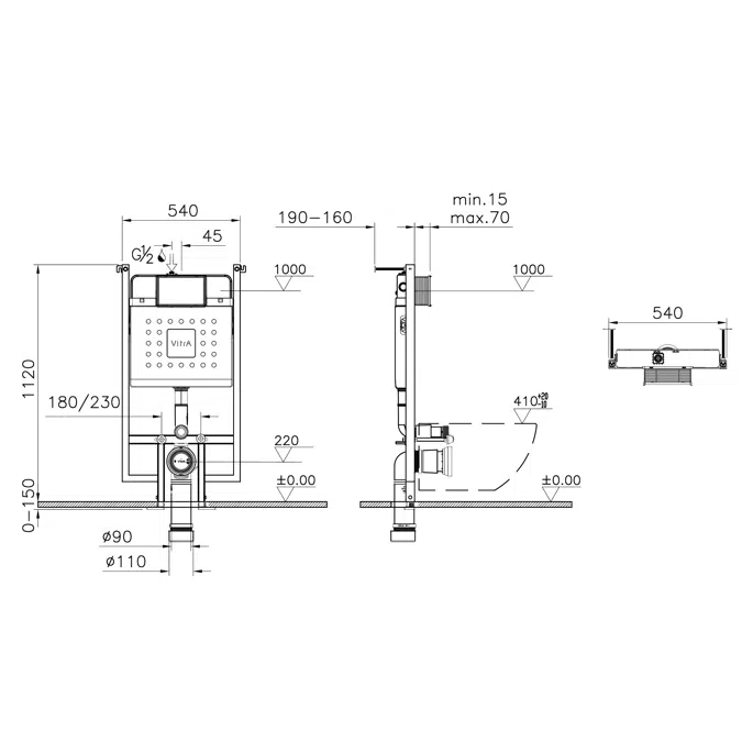 V-Fix Core CC,8 cm,DW&WH,112 cm,3/6 L