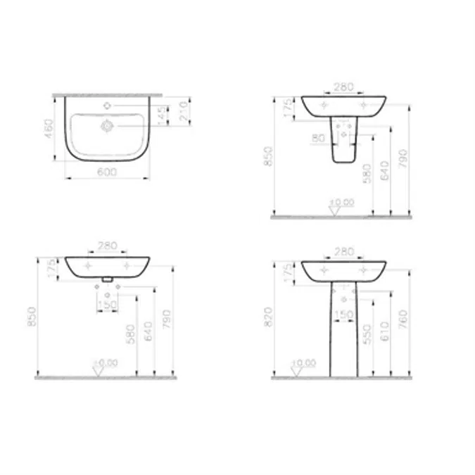 Wash Basin - 60cm - S20 Series - VitrA