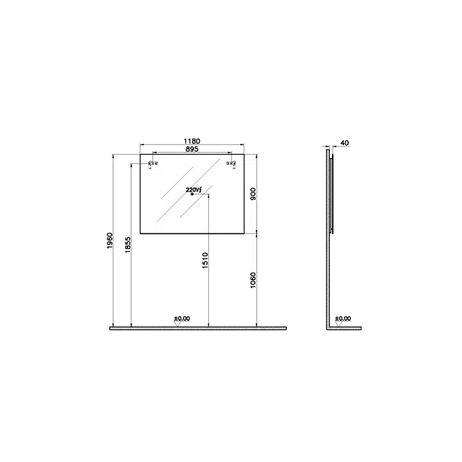 Mirror - Illuminated Mirror - 100&120cm - Istanbul Series - VitrA