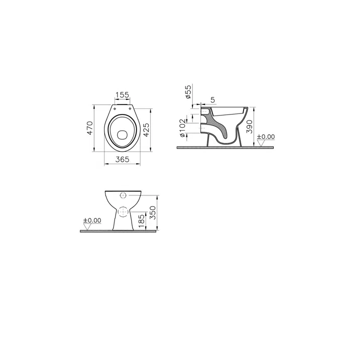 Norm WC Pan 47cm-White
