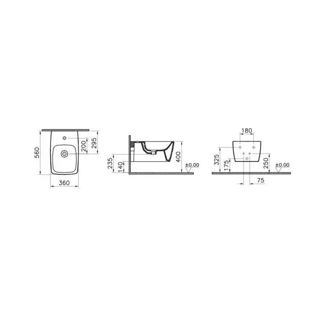 Bidet - Wall Hung - 56cm - Memoria Series - VitrA