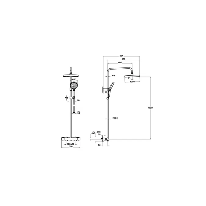 Base+ Round Shower System