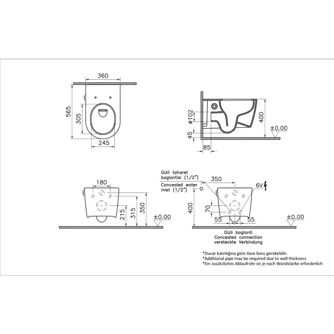 WCPan-V3 Round-WallHung-MetropoleSeries