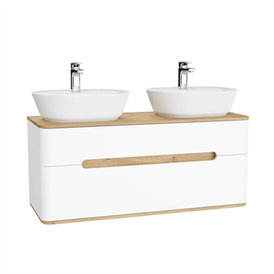 imagem para Washbasin Unit - 130cm - With 2 Drawer - With Vanity - With Double Washbasin - Without Legs - Sento Series - VitrA
