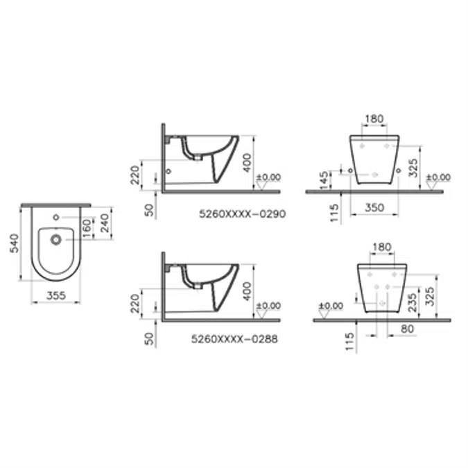 Bidet - Wall Mounted - 54cm - İntegra Series - VitrA