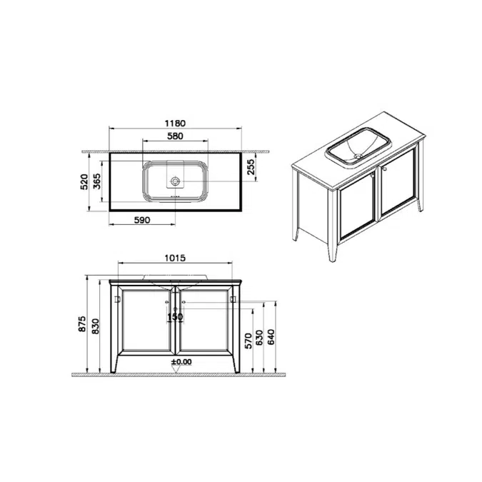 Washbasin Unit - 120cm - With Door - Valarte Neo Series - VitrA