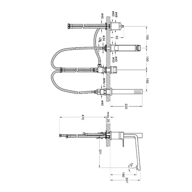 Bath Mixer - Deck Mounted - Suit L Series - VitrA