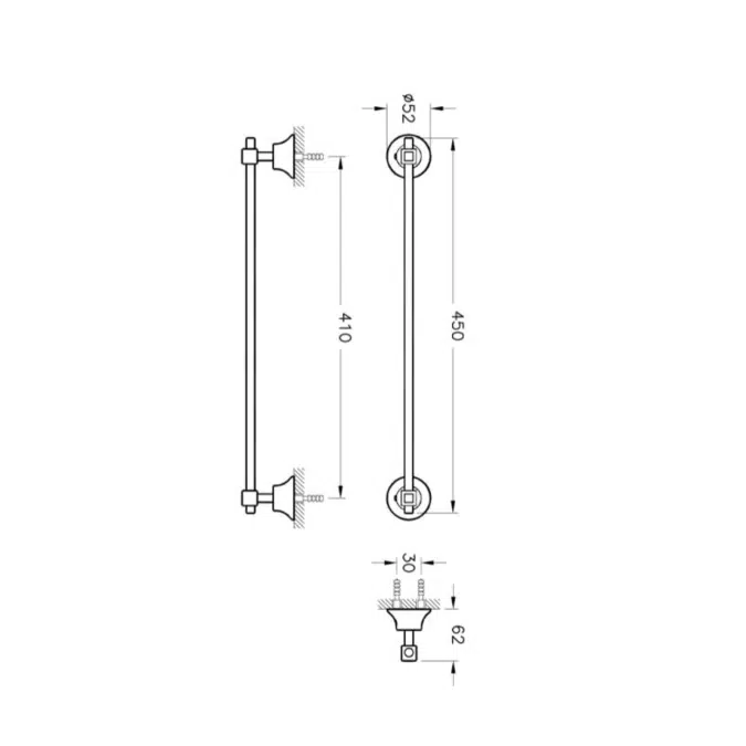 Towel Holder - Long - Juno Classic Series - VitrA
