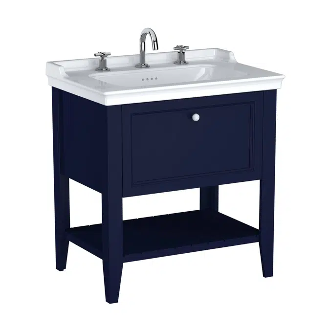 BIM objects - Free download! Washbasin Unit - 80cm - With One Drawer ...