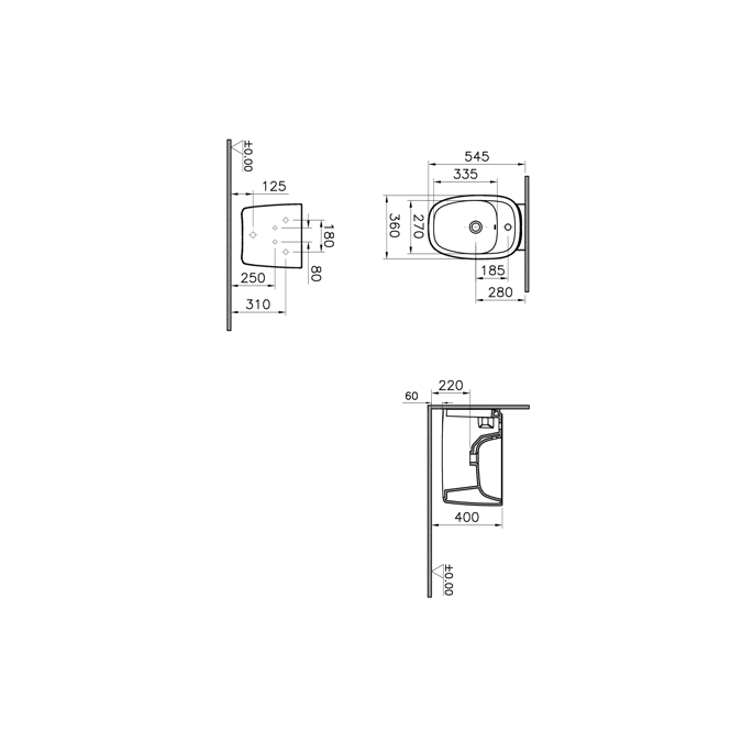 BIM objects Free download! Bidet Wall Hung Bidet 55cm Plural Series VitrA BIMobject