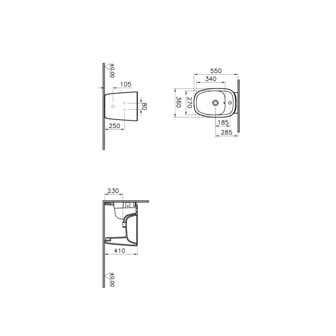 Bidet - Floor Mounted - 55cm - Plural Series - VitrA