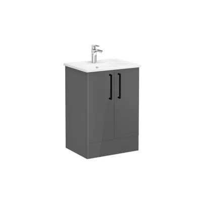 obraz dla  Root Flat Series_Washbasin Unit_With2Door_60cm_Anthracite High Gloss