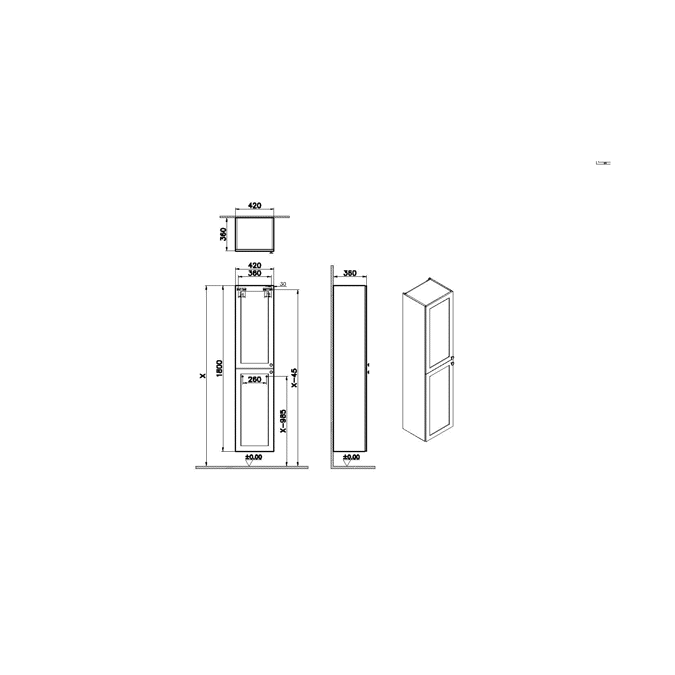 BIM objects - Free download! Tall Unit - 40cm - Root Series - VitrA ...