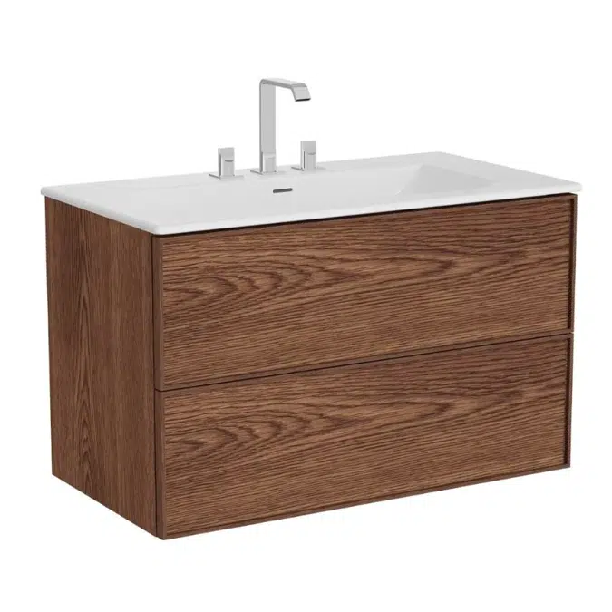 BIM objects - Free download! Washbasin Unit - 100cm - With2Drawer ...
