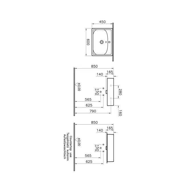 Wash Basin - Counter Top - 60cm - Equal Series - VitrA