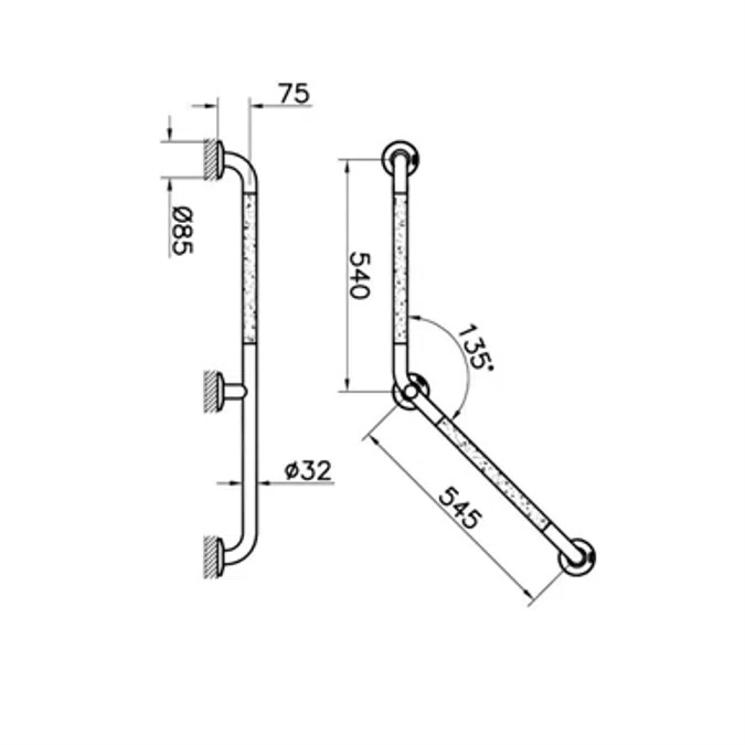 Grab Bar - 135° Angled - Other Series - VitrA