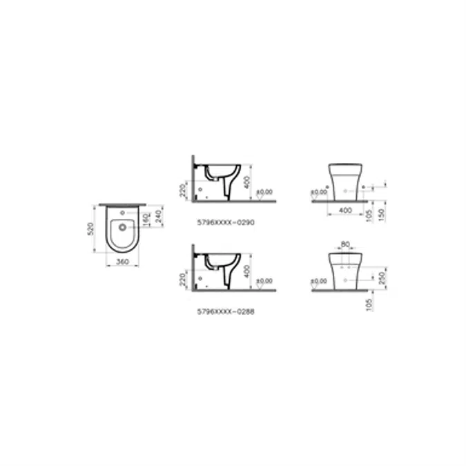Bidet - Floor Mounted - Zentrum Series - VitrA