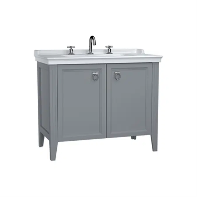 Washbasin Unit - 100cm - With Doors - With Vanity Washbasin - Three Faucet Holes - Valarte Series - VitrA