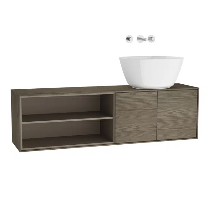 Washbasin Unit - 130cm - Semi Open - Right - For Bowls - Voyage Series - VitrA