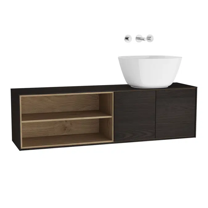 Washbasin Unit - 130cm - Semi Open - Right - For Bowls - Voyage Series - VitrA