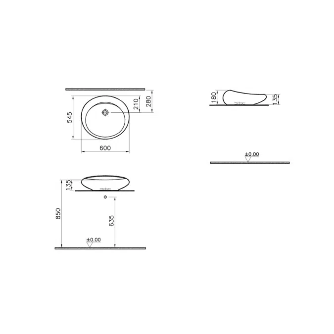 Wash Basin - 60cm - Bowl - İstanbul Series - VitrA