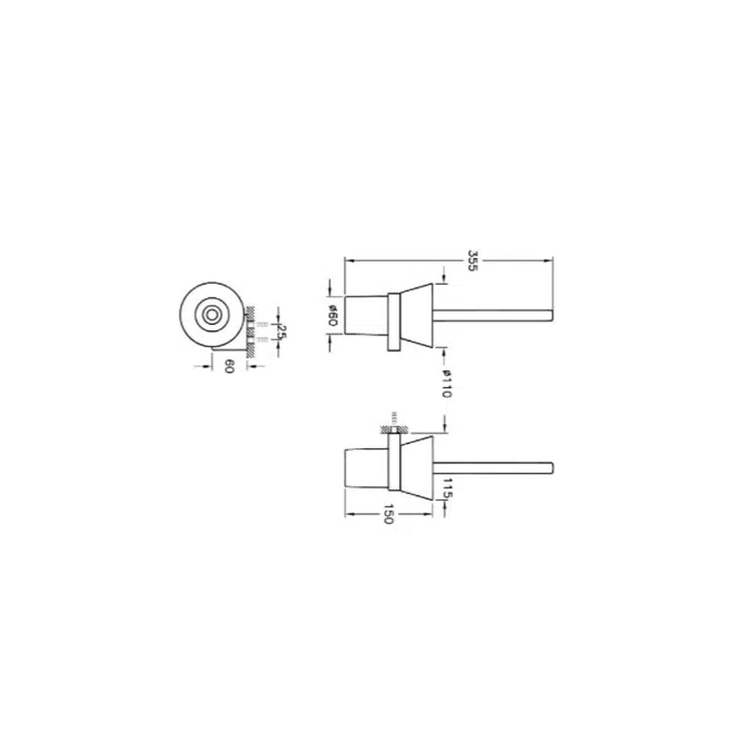 WC Brush Holder - Wall Mounted - Diagon Series - VitrA