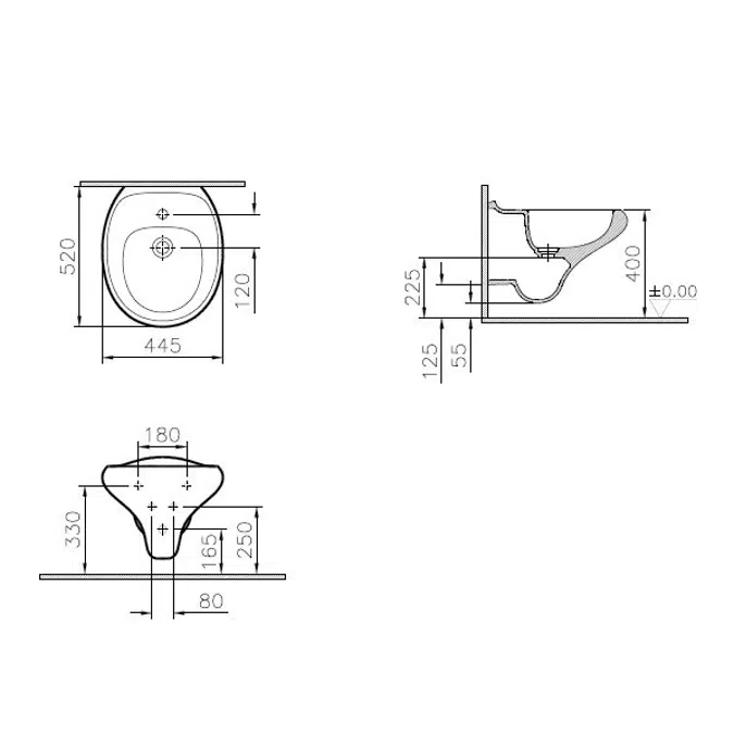 Bidet - Wall Hung - 52cm - İstanbul Series - VitrA
