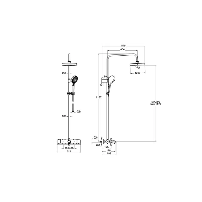 Base Round Shower System