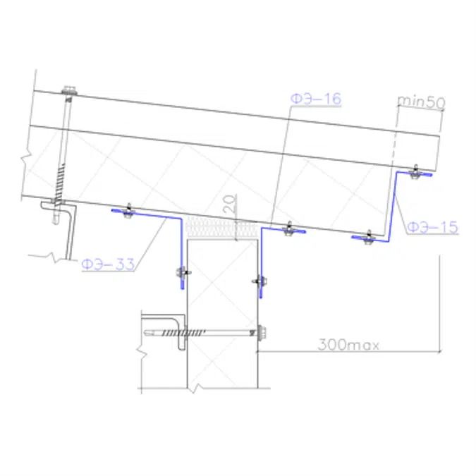 Shaped profile for sandwich panels SP-15