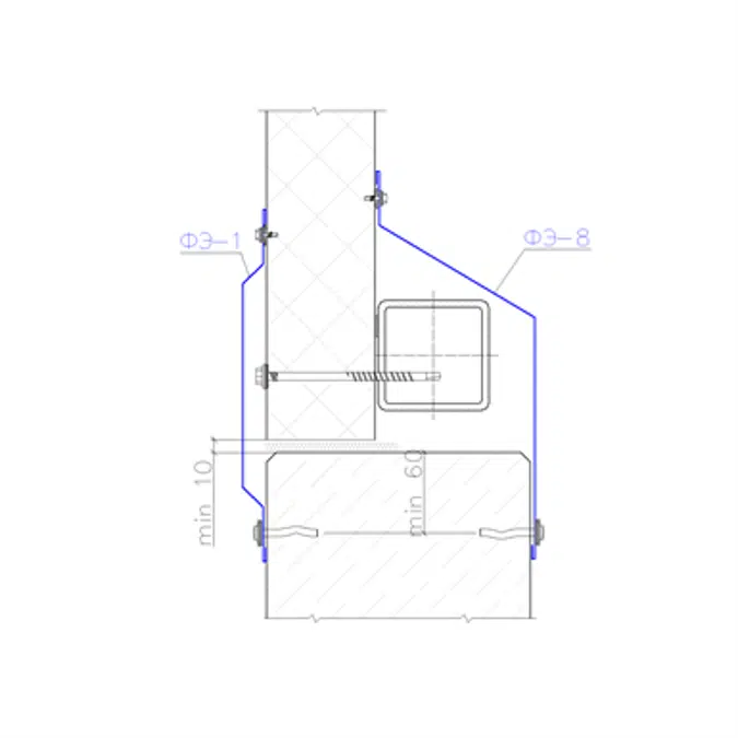 Shaped profile for sandwich panels SP-8